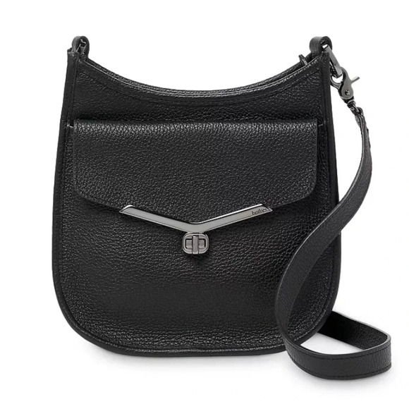 Botkier Valentina Small Hobo Saddle Crossbody Bag -  Black Leather - Picture 1 of 16